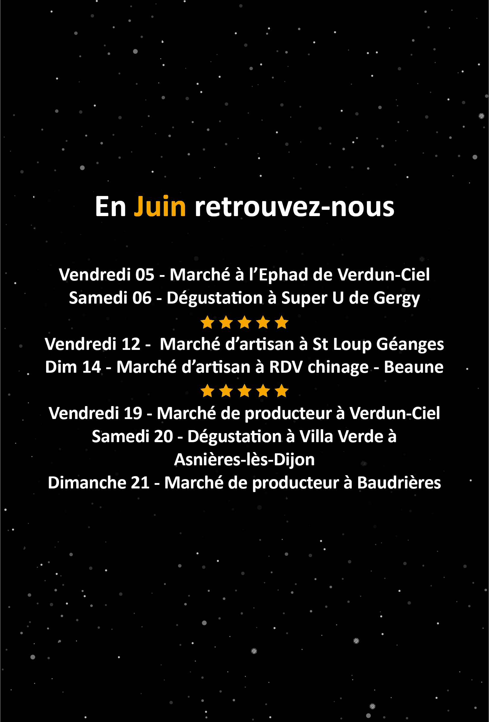 Retrouvez-nous sur ces événements en Juin Brasserie 160