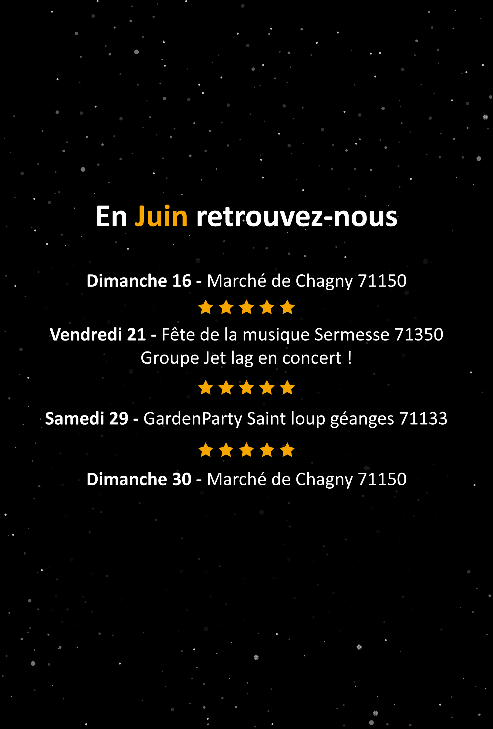 Retrouvez-nous sur ces événements en Juin Brasserie 160